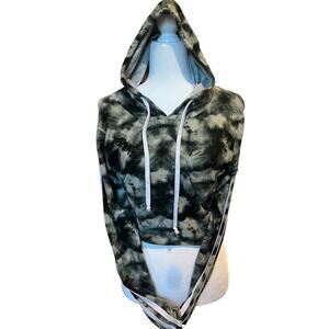 Tie Dye Green White Hoodie Women’s Size L Boho Grunge Casual Streetwear